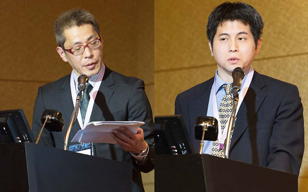 日本美容外科学会で発表する医師